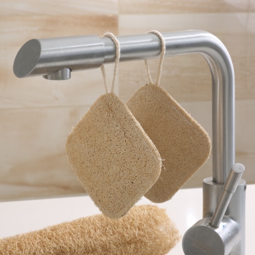 Grand Fusion Biodegradable Heavy Duty Non Scratch Dish Scrubber Pads - 3 Pack Perspective: top