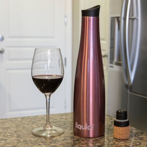 Grand Fusion Wine Carafe & Beer Slim Can Koozie Rose Gold, One