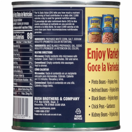 Bush's White Hominy 30 oz Perspective: top