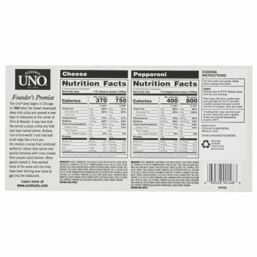 Uno® 6in Chicago Style Deep Dish Cheese and Pepperoni Pizza Perspective: top