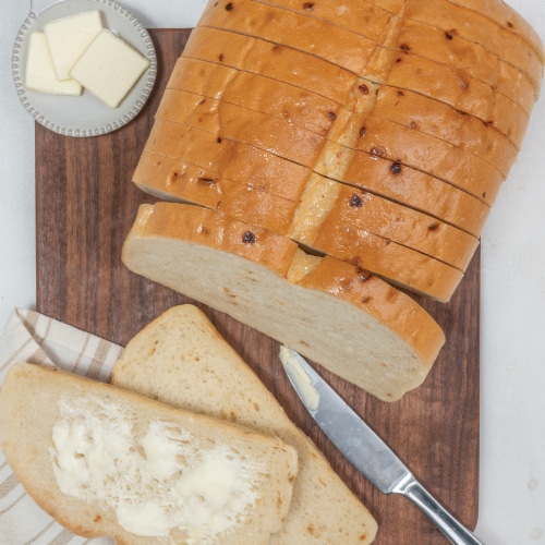 California Goldminer Toasted Onion Sourdough Square Bread Perspective: top