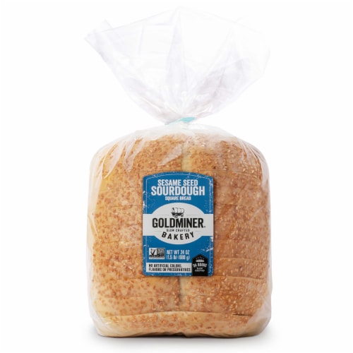 Goldminer California Sourdough Sesame Seed Square Bread Perspective: top