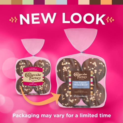 The Cheesecake Factory At Home Famous "Brown Bread" Sweet Wheat Bakery Buns Perspective: top