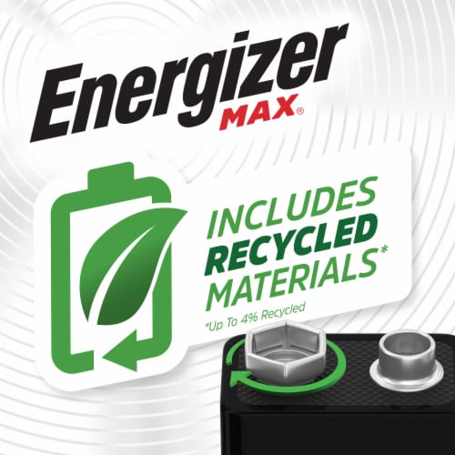 Energizer Max Alkaline 9V Battery - 1 Pack Perspective: top