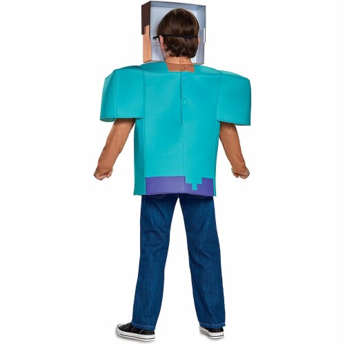 Disguise Steve Classic Minecraft Costume, Multicolor, Small (4-6) Perspective: top