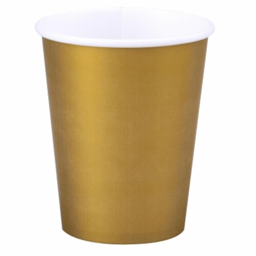 Creative Converting Touch of Color Party Cups  - Glittering Gold Perspective: top