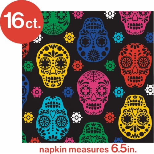 Creative Converting Day of the Dead Lunch Napkins Perspective: top
