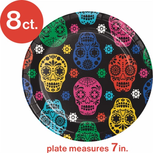 Creative Converting Day of the Dead Plates Perspective: top