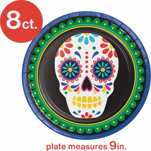 Creative Converting Day of the Dead Plates Perspective: top