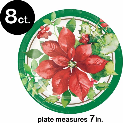 CC Paper Art Perfect Poinsettia Plates - 8 Pack Perspective: top