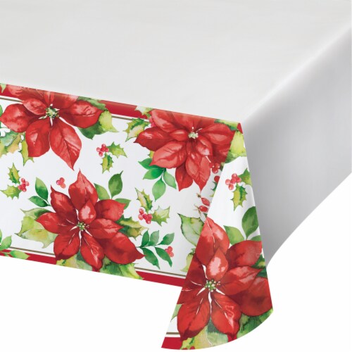 CC Paper Art Perfect Poinsettia Tablecloth Perspective: top