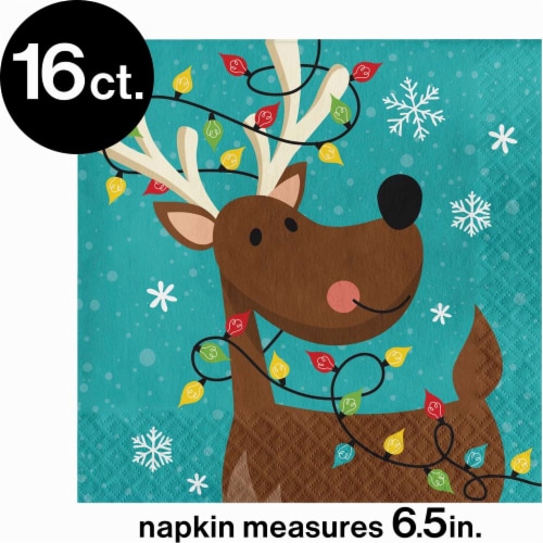 Hoffmaster Reindeer Christmas Napkins, 16 ct - King Soopers
