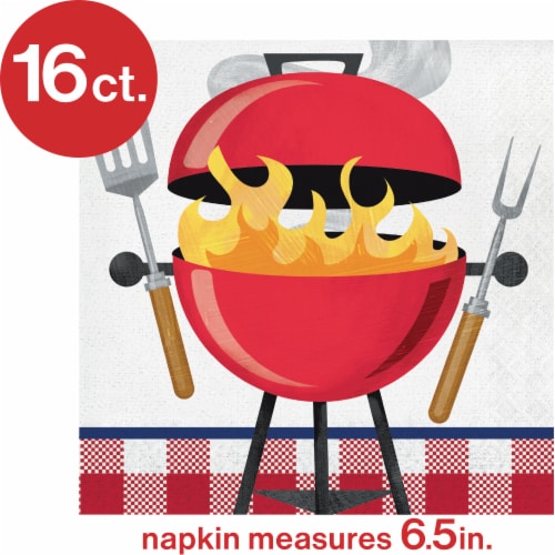 Creative Converting Summer Tastes 2-Ply 6.5-Inch Lunch Napkins Perspective: top