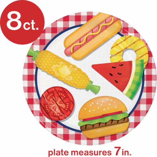 Creative Converting Summer Tastes 7-Inch Paper Plates Perspective: top