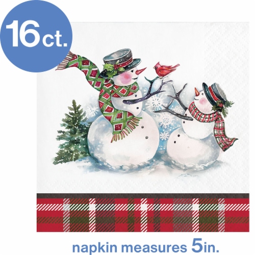 Elrene Home Snowman Napkins Perspective: top