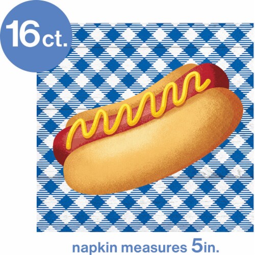 Party Creations Summer Outdoor Cocktail Napkins - Gingham Cookout Perspective: top