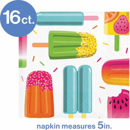 Party Creations Summer Outdoor Cocktail Napkins - Popsicle Fun Perspective: top