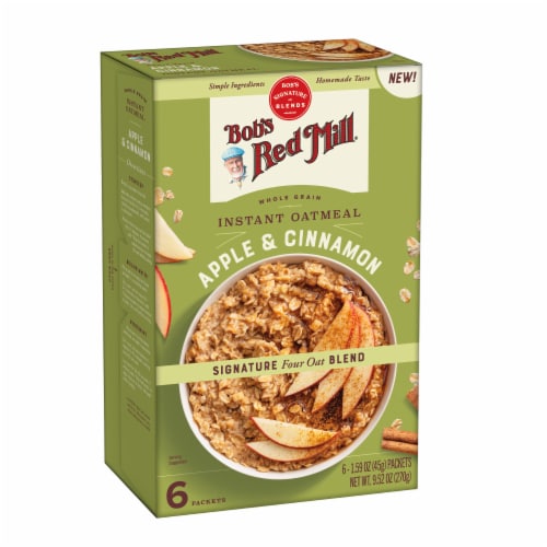 Bob's Red Mill Whole Grain Apple & Cinnamon Instant Oatmeal Packets Perspective: top