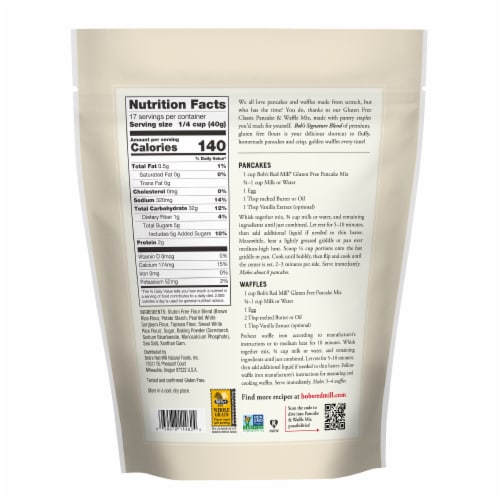 Bob's Red Mill Gluten Free Pancake Mix Perspective: top