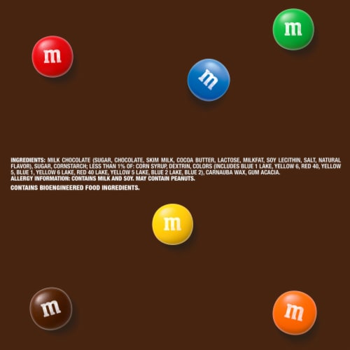 M&M'S Milk Chocolate Candy Share Size Bag Perspective: top