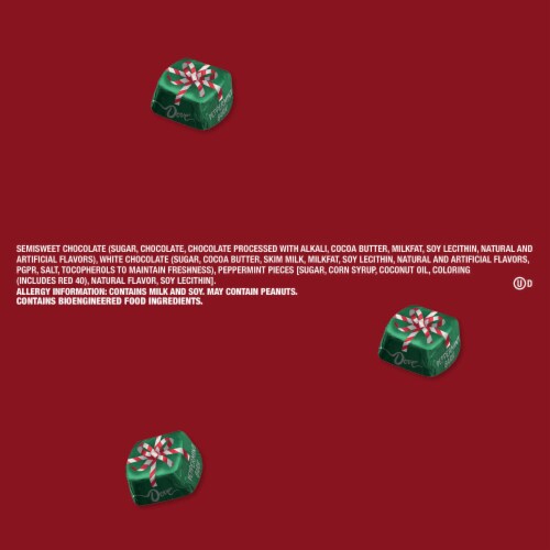 Dove Promises Holiday Individually Wrapped Dark Chocolate Peppermint Bark Christmas Candy Assortment Perspective: top