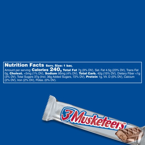 3 Musketeers Candy Milk Chocolate Bar Full Size Perspective: top