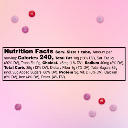 M&M'S Minis Milk Chocolate Valentine's Day Candy Mega Tube Perspective: top