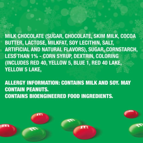 M&M'S Milk Chocolate Red & Green Christmas Candy Box Perspective: top