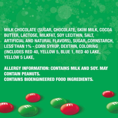 M&M'S Milk Chocolate Red & Green Christmas Candy Box Perspective: top