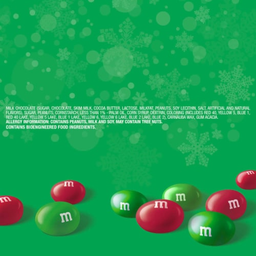 M&M'S Peanut Milk Chocolate Christmas Candy Gift Box Perspective: top