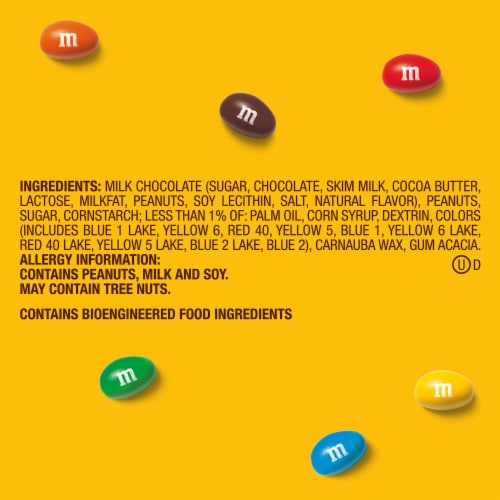 M&M'S Peanut Milk Chocolate Candy Family Size Bag Perspective: top