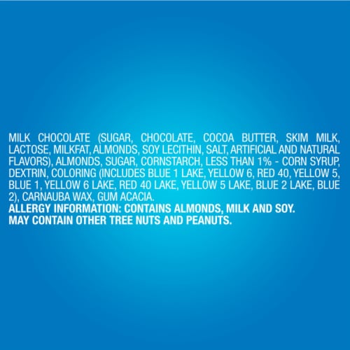 M&M'S Almond Milk Chocolate Candy Family Size Bag Perspective: top
