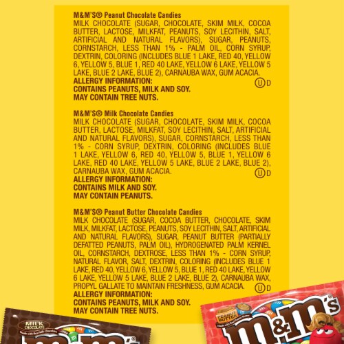 M&M'S Milk Chocolate Peanut & Peanut Butter Summer Candy Variety Assortment Box Perspective: top