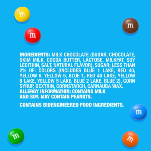 M&M'S Minis Milk Chocolate Candy Sharing Size Bag Perspective: top