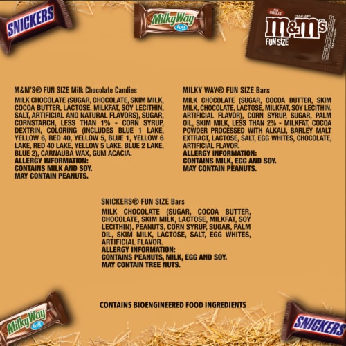 Snickers & M&M'S Milk Chocolate & Milky Way Chocolate Bars Halloween Candy Assortment Perspective: top