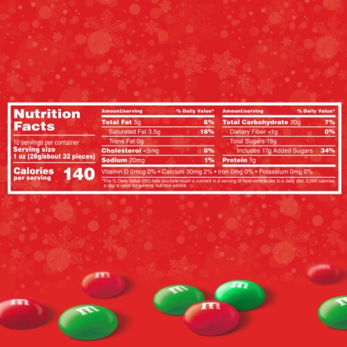 M&M'S Milk Chocolate Christmas Candy Bag Perspective: top