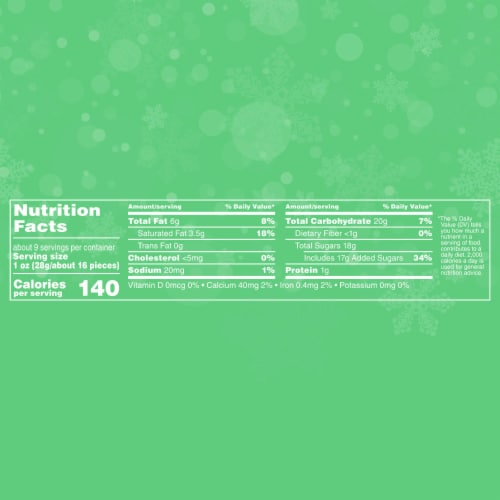 M&M'S Mint Chocolate Christmas Candy Bag Perspective: top