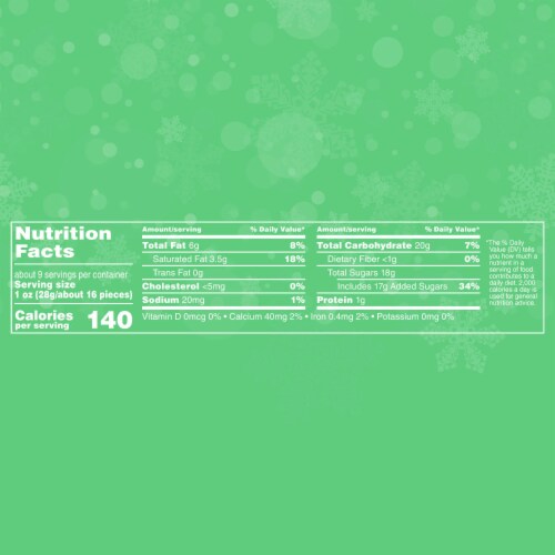 M&M'S Mint Chocolate Christmas Candy Bag Perspective: top
