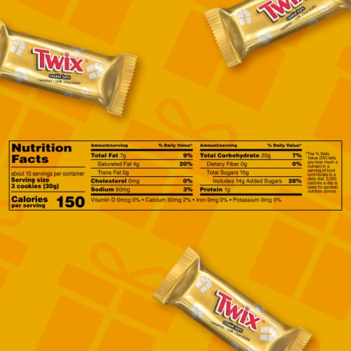 Twix Minis Caramel Cookie Bar Christmas Candy Bag Perspective: top