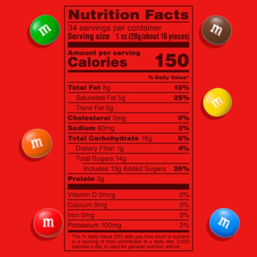 M&M'S Peanut Butter Milk Chocolate Candy Party Size Bag Perspective: top
