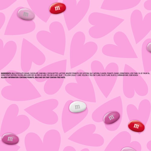M&M’S Peanut Milk Chocolate Valentine’s Day Candy Assortment Bag Perspective: top
