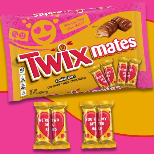 TWIX Caramel Mini Size Chocolate Cookie Bar Valentine Candy Bag Perspective: top