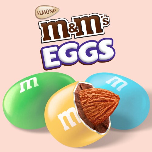 M&M'S Almond Chocolate Egg Shaped Easter Candy Bag Perspective: top