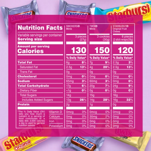 Snickers Twix & Starburst Minis Assorted Easter Candy Bulk Variety Pack Bag Perspective: top