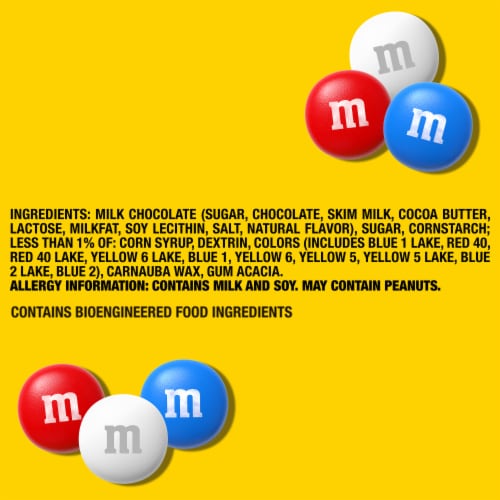 M&M'S Milk Chocolate Red White & Blue Summer Candy Party Size Bag Perspective: top