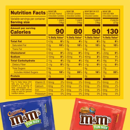 M&M'S Fun Size Milk Chocolate Candy Variety Pack Bulk Candy Bag,  55ct/30.35oz - Harris Teeter