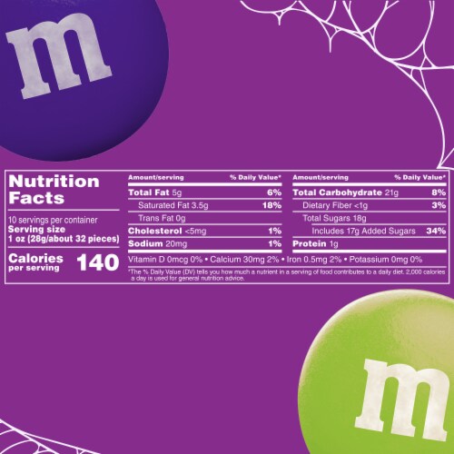 M&M'S Ghoul's Mix Milk Chocolate Halloween Candy Bag Perspective: top