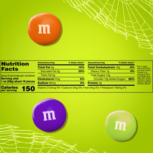 M&M'S Peanut Butter Ghoul's Mix Chocolate Halloween Candy Bag Perspective: top