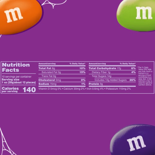 M&M'S Peanut Milk Chocolate Ghoul's Mix Chocolate Halloween Candy Perspective: top