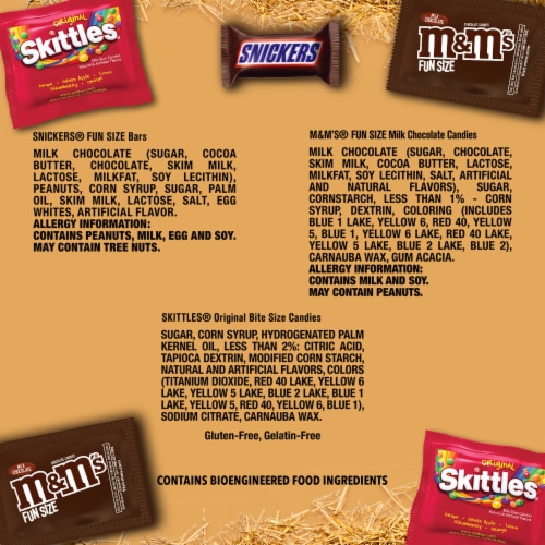 Snickers Skittles & M&M'S Milk Chocolate Assorted Bulk Halloween Candy Variety Pack Perspective: top